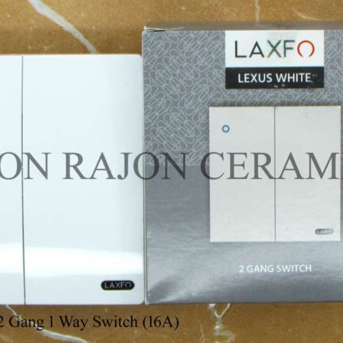 LEXUS WHITE 2 Gang 1 Way Switch (16A)