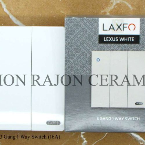 LEXUS WHITE 3 Gang 1 Way Switch (16A)