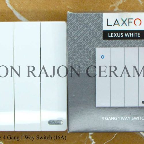 LEXUS WHITE 4 Gang 1 Way Switch (16A)