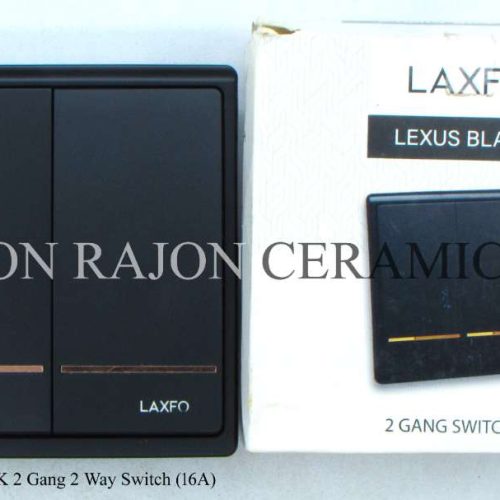 LEXUS BLACK 2 Gang 1 Way Switch (16A)