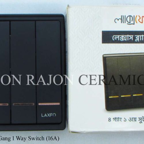 LEXUS BLACK 4 Gang 1 Way Switch (16A)