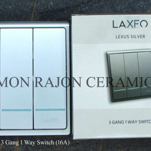 LEXUS SILVER 3 Gang 1 Way Switch (16A)