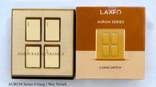 AURUM Series 4 Gang 1 Way Switch